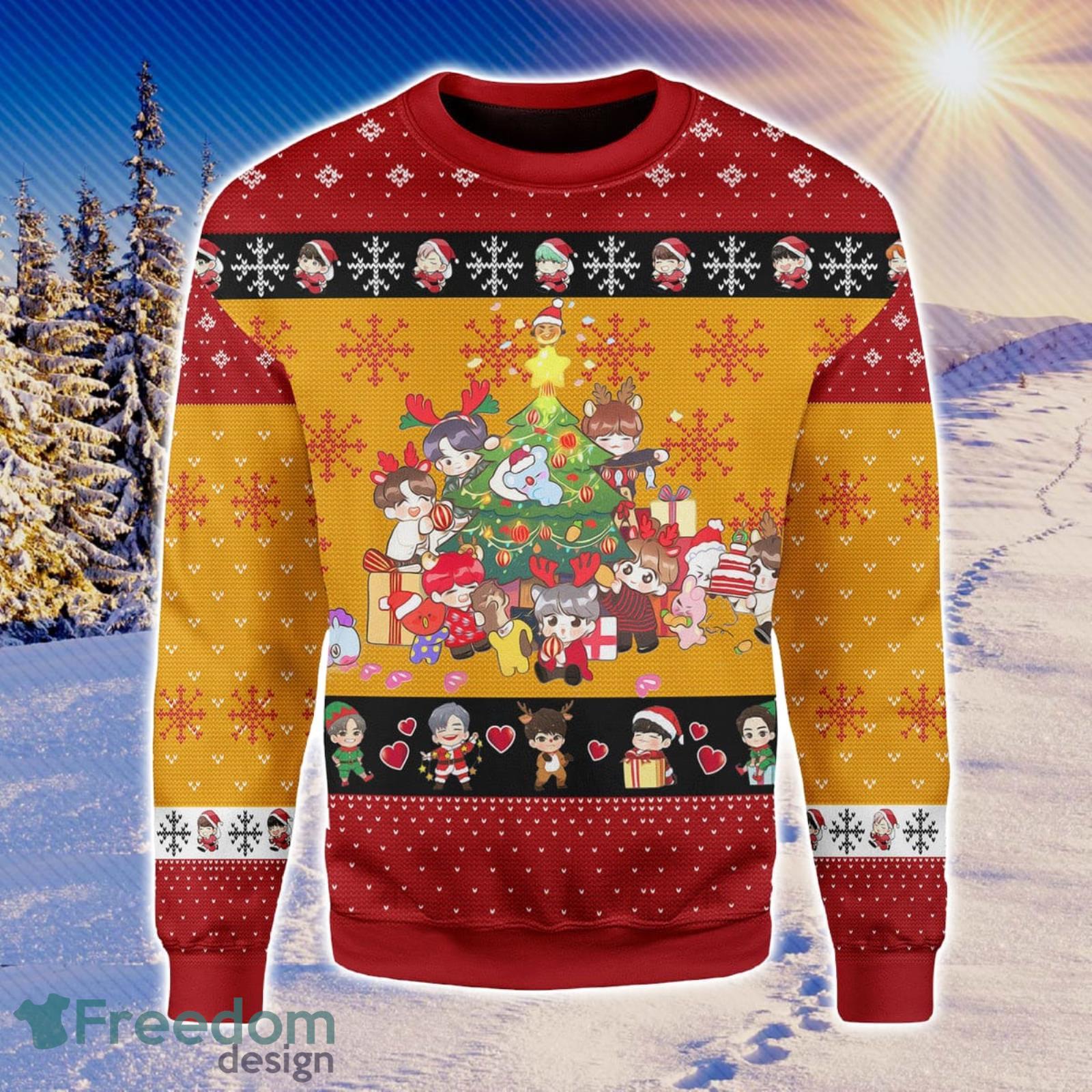Chibi BTS Christmas Gift Ugly Christmas Sweater Xmas Gift Men And Women Christmas Sweater Product Photo 1 Chibi BTS Christmas Gift Ugly Christmas Sweater Xmas Gift Men And Women Christmas Sweater Product Photo 1