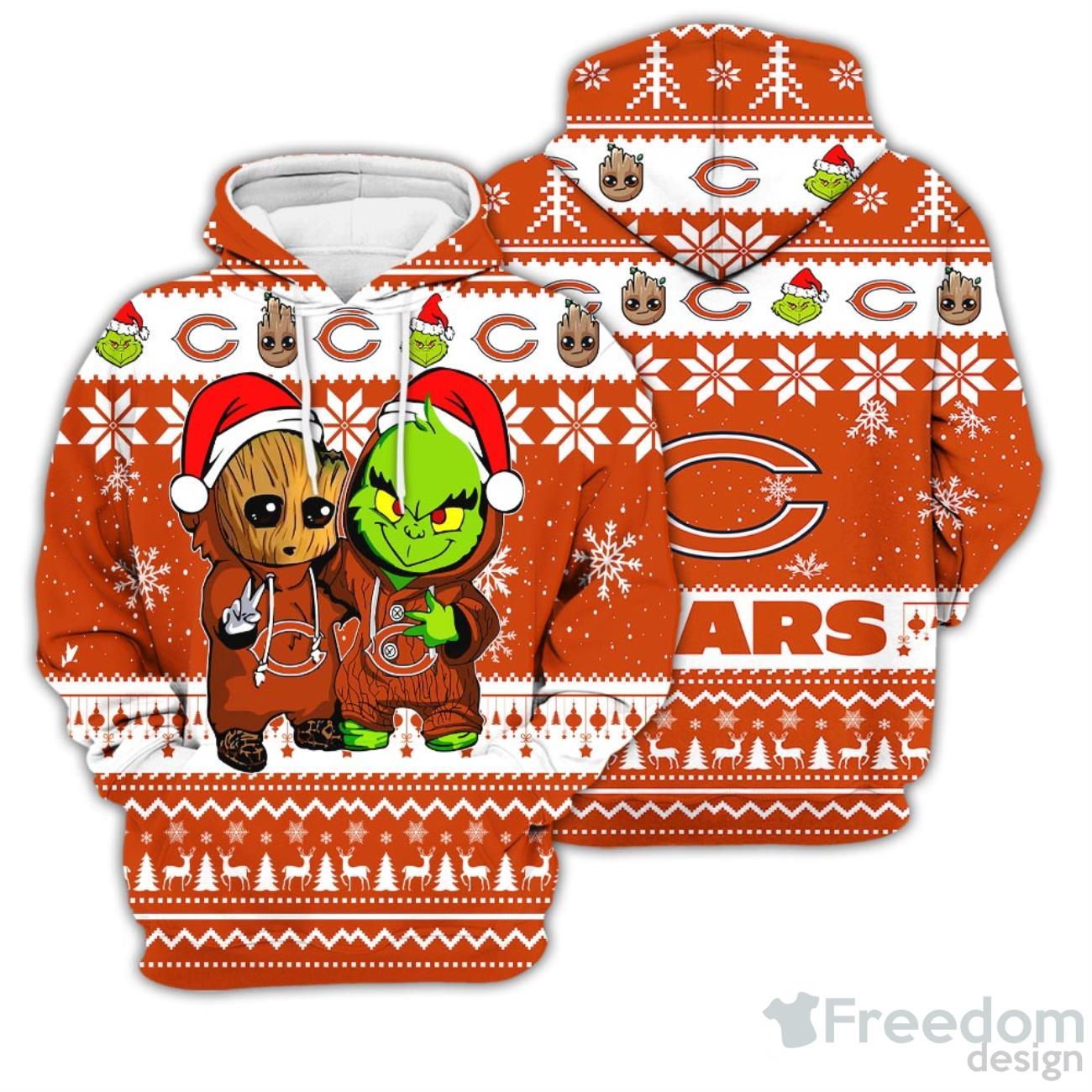 Seattle Seahawks Baby Groot And Grinch Best Friends 3D Hoodie