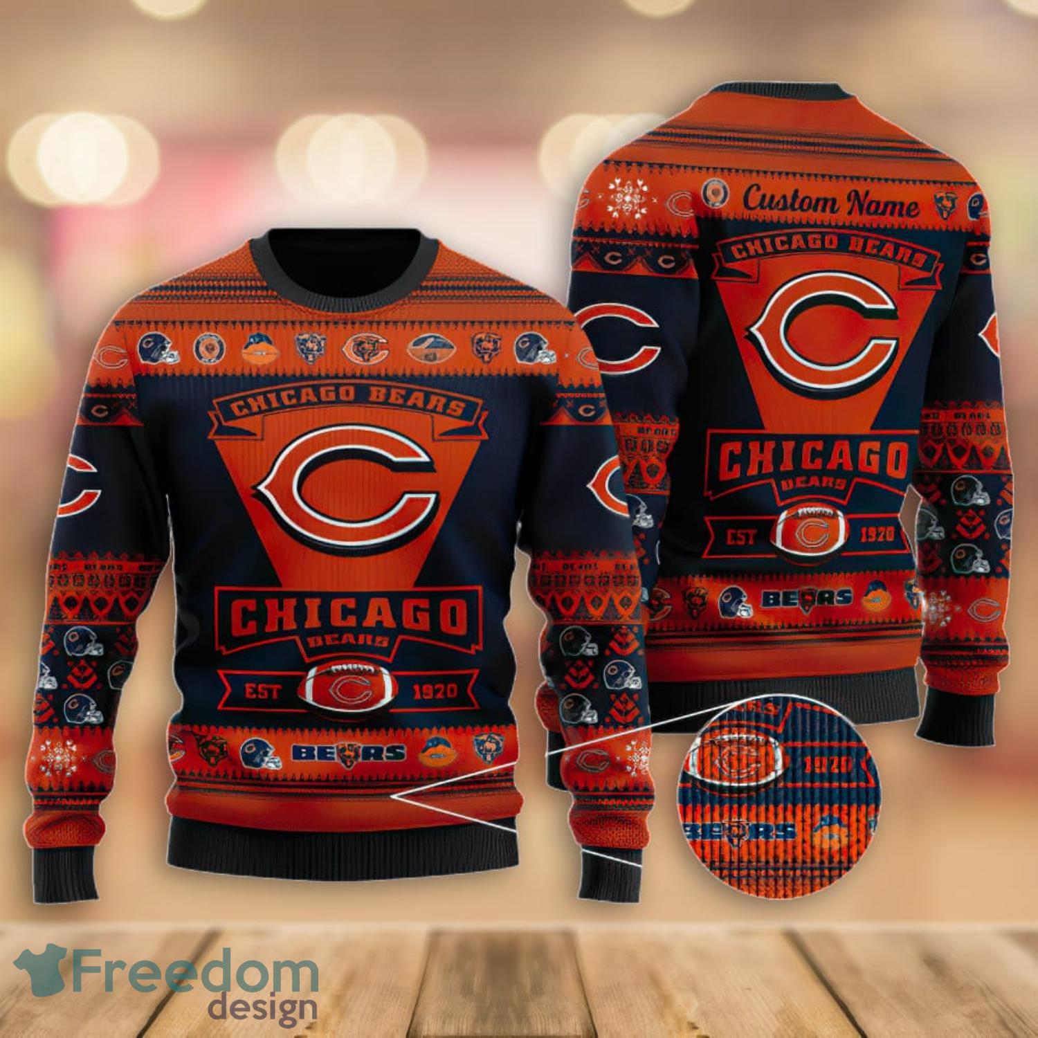 NFL Chicago Bears Pub Dog Christmas Ugly 3D Sweater For Men And