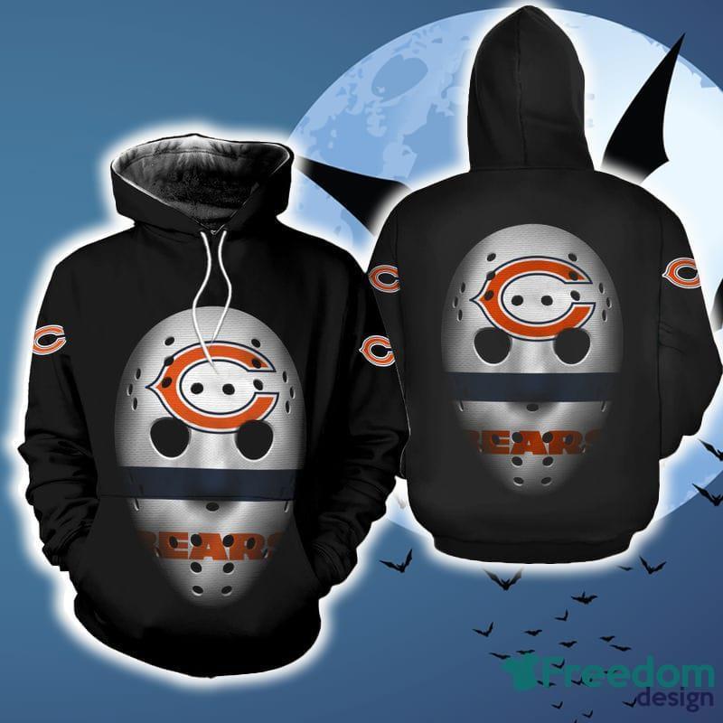 Chicago Bears zip hoodie 3D skull graphic gift for men 