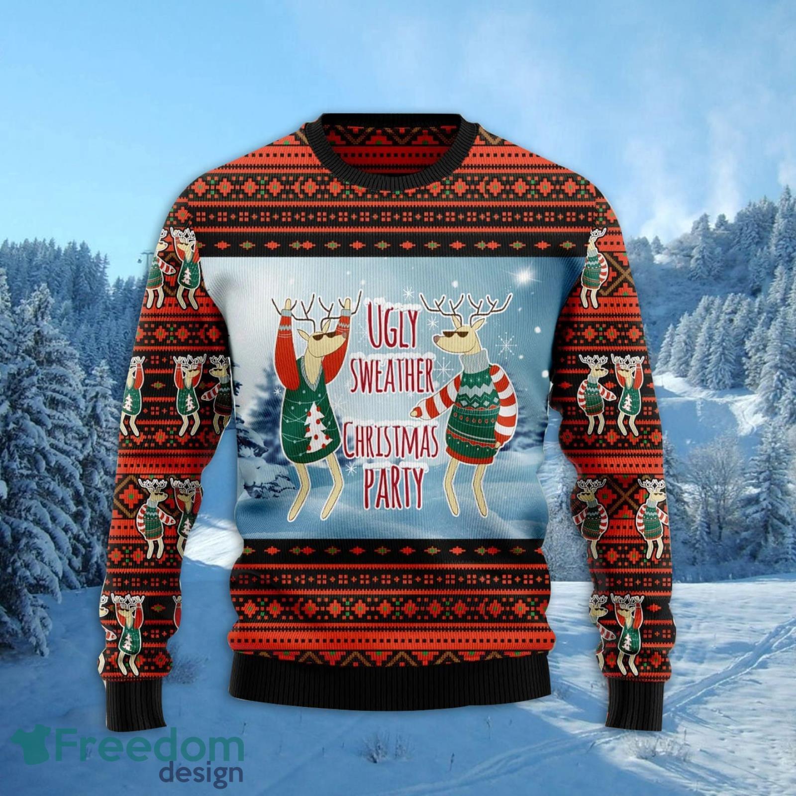 Christmas Party Ugly Christmas Sweater AOP All Over Printed Sweater Product Photo 2