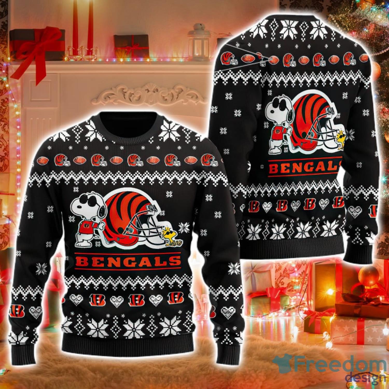 Cincinnati Bengals NFL Big Logo Ugly Christmas Sweater Gift For