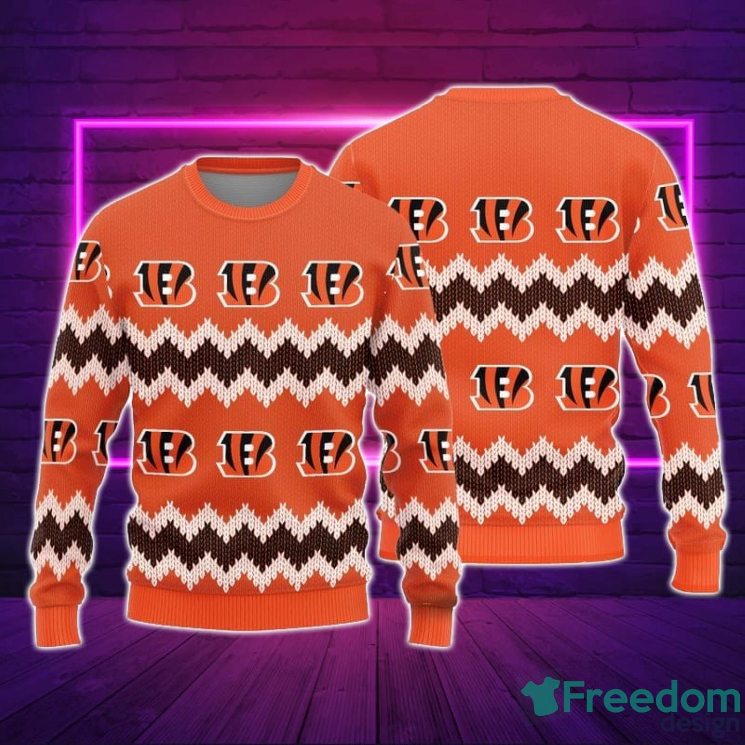 Cincinnati Bengals Fans Reindeer Icicle Ugly Christmas Sweater -  Freedomdesign