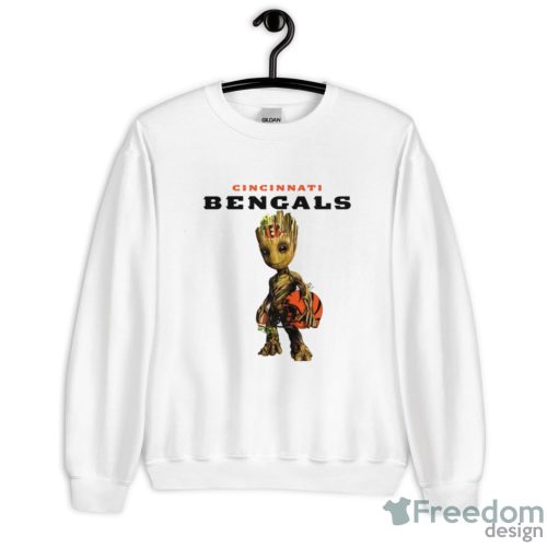 Cincinnati Bengals NFL Football Groot Marvel Guardians Of The Galaxy T Shirt - Unisex Crewneck Sweatshirt