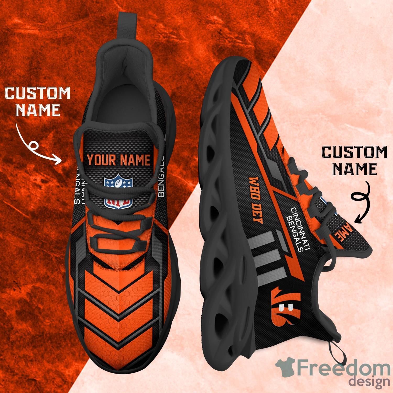 Cincinnati Football Bengals Max Soul Sneakers Running Sport Shoes For Men  Women Custom Name - Freedomdesign