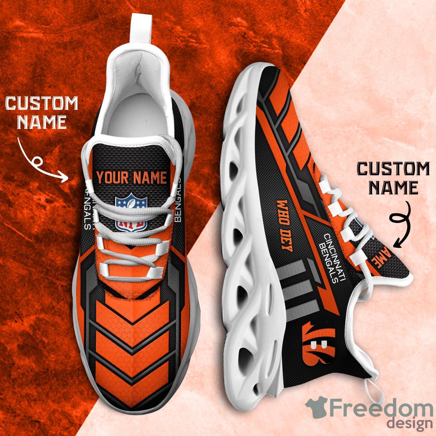 Cincinnati Bengals NFL Men And Women Running Sneakers Ultra Max Soul Shoes  - Freedomdesign