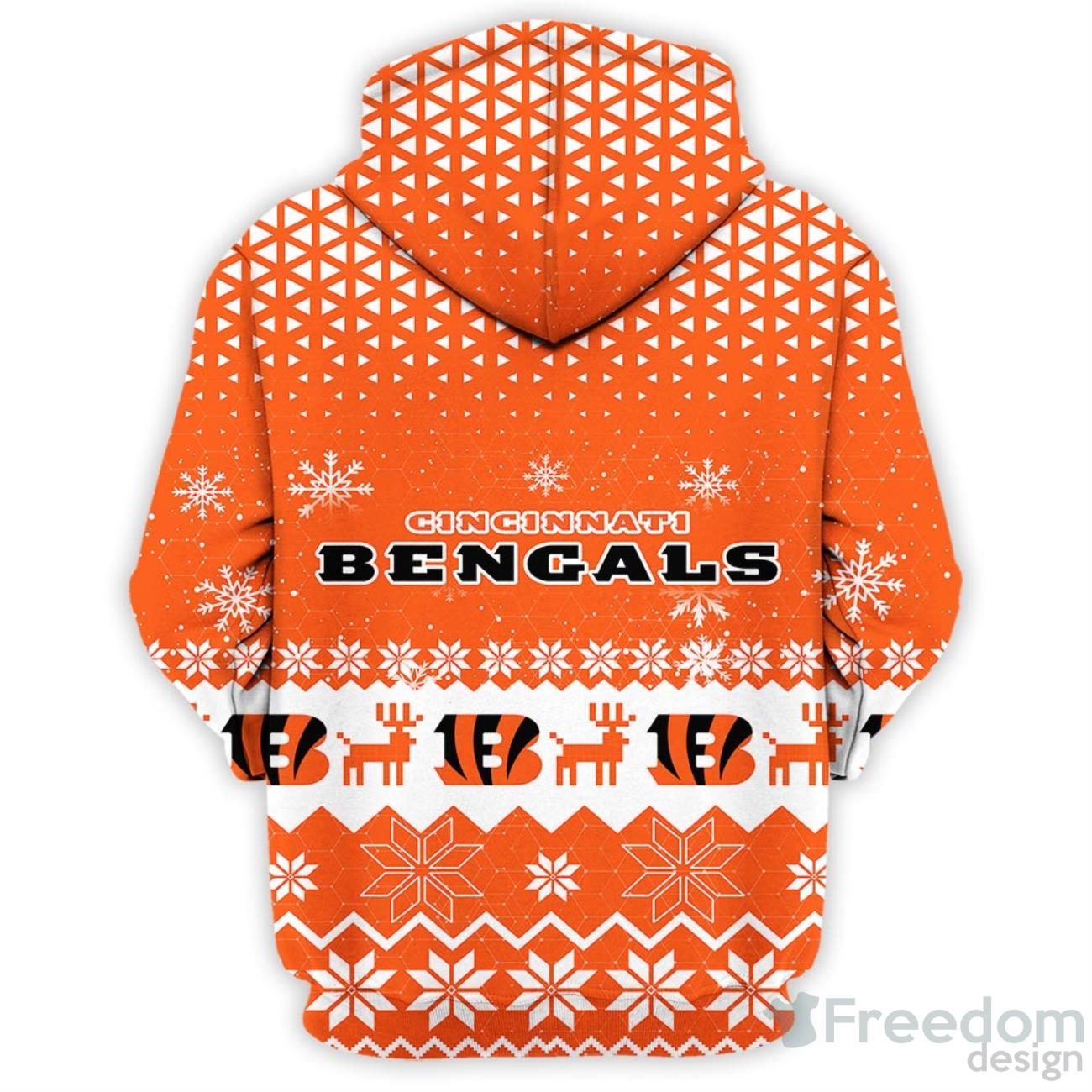 Cincinnati Bengals White Skull Hoodies Full Over Print - Freedomdesign