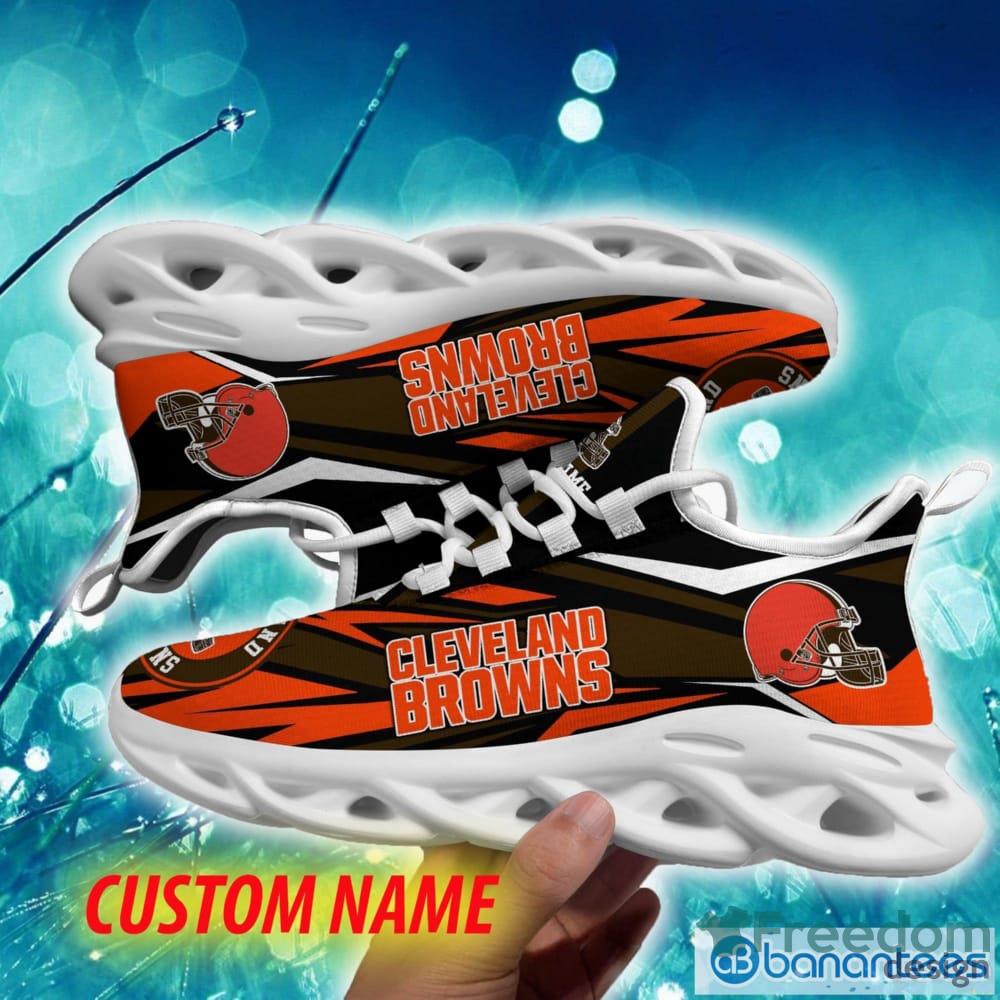 Cleveland Browns Custom Name NFL Neon Light Max Soul Shoes Gift For Fans  Running Sneaker - Banantees