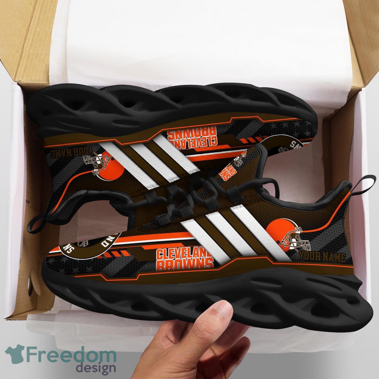 Cleveland Browns Logo Custom Name Running Sneaker Max Soul Shoes