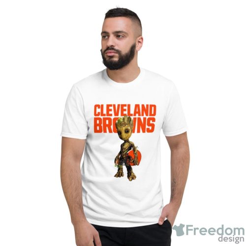 Cleveland Browns NFL Football Groot Marvel Guardians Of The Galaxy T Shirt - Short Sleeve T-Shirt