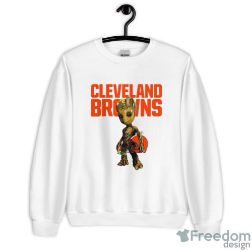 Cleveland Browns NFL Football Groot Marvel Guardians Of The Galaxy T Shirt - Unisex Crewneck Sweatshirt