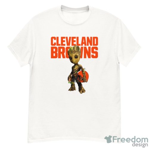 Cleveland Browns NFL Football Groot Marvel Guardians Of The Galaxy T Shirt - G500 Men’s Classic T-Shirt