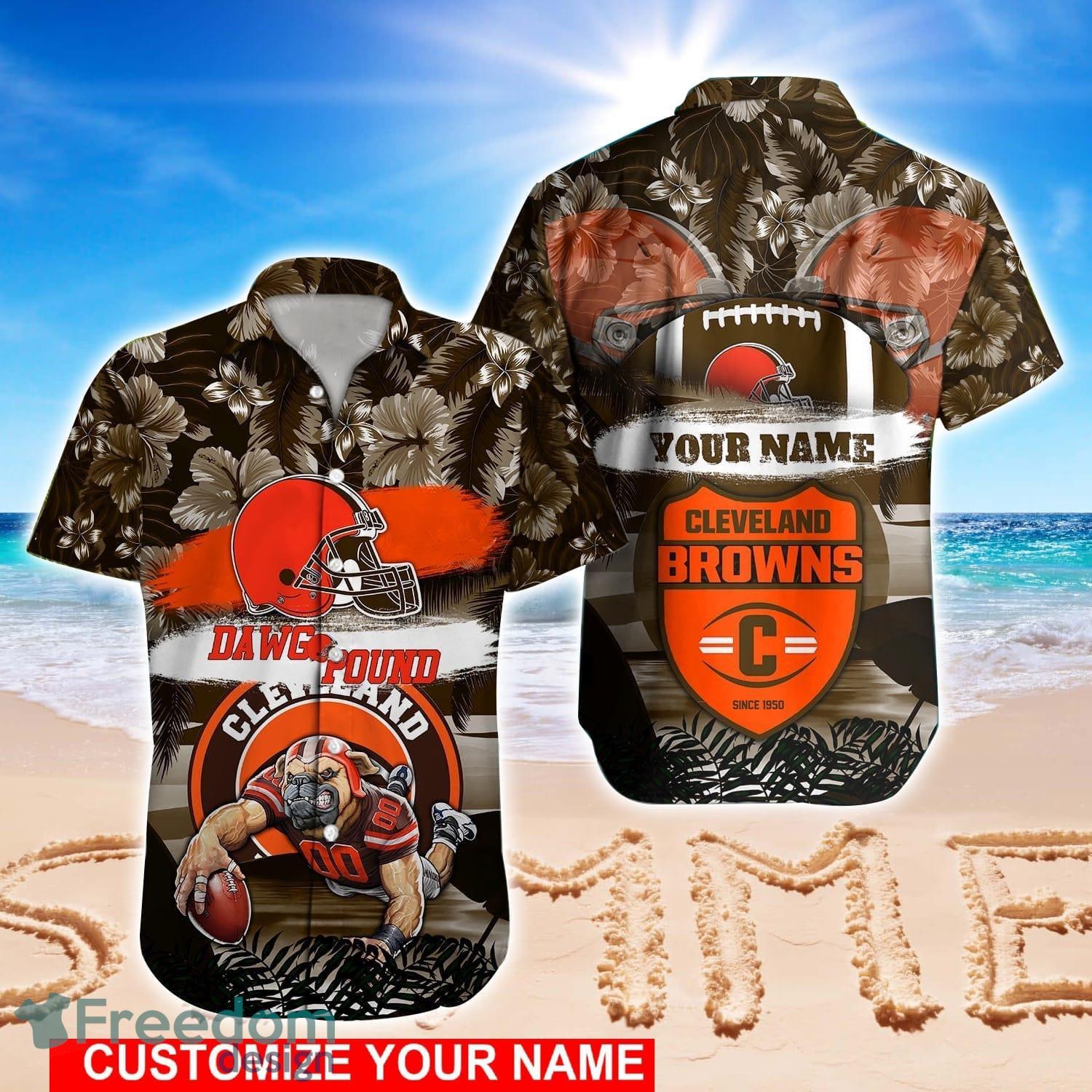 Cleveland Browns NFL Hawaiian shirt Custom Name Summer Gift - Freedomdesign