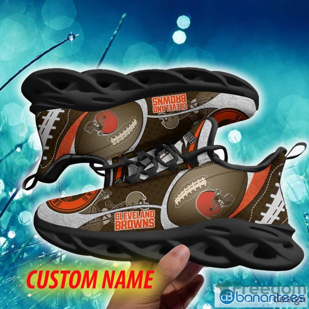 Cleveland Browns Custom Name NFL Neon Light Max Soul Shoes Gift For Fans  Running Sneaker - Banantees