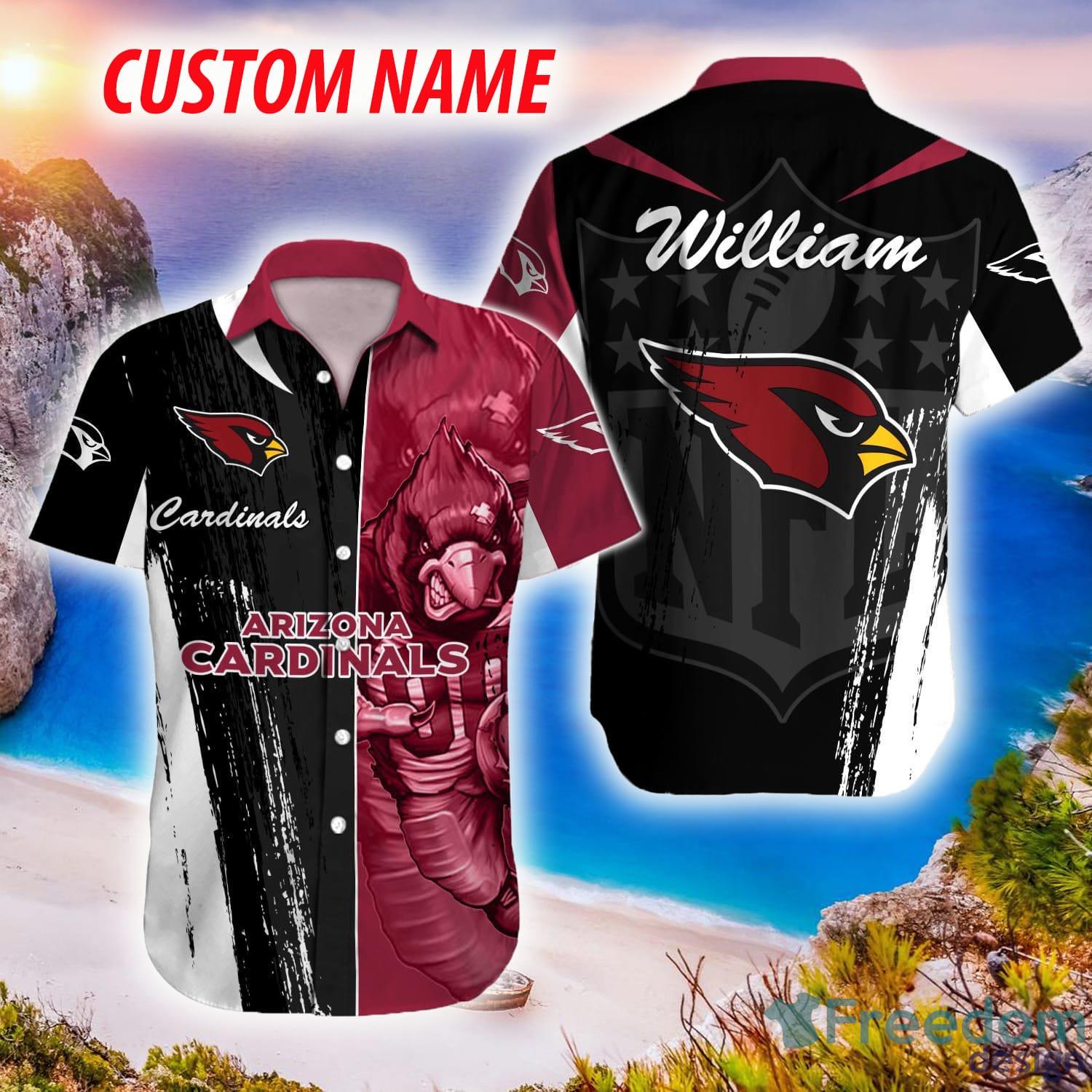 Custom Name Arizona Cardinals NFL Logo Angry Hawaiian Shirt For