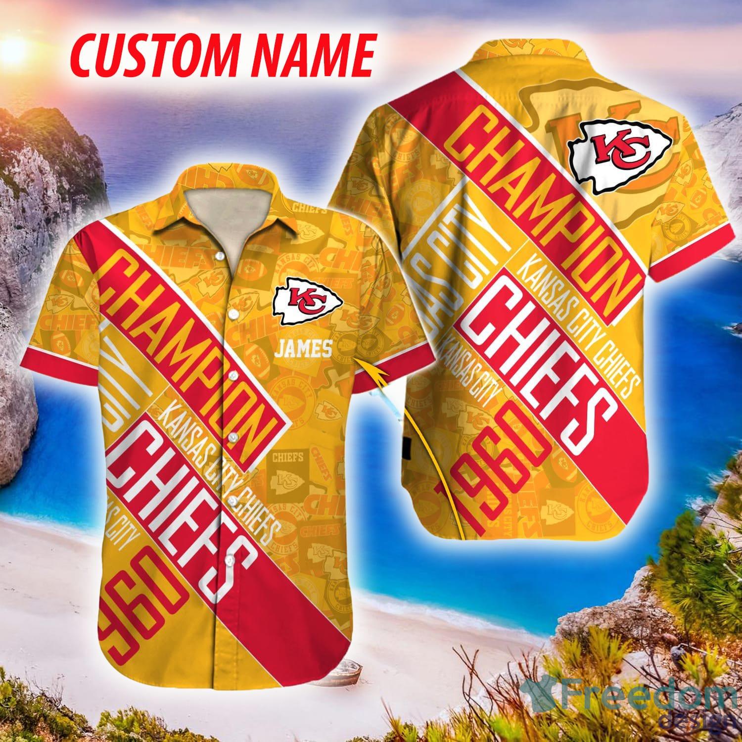 Kansas City Chiefs Hawaiian Shirt NFL Football Custom Name For Men