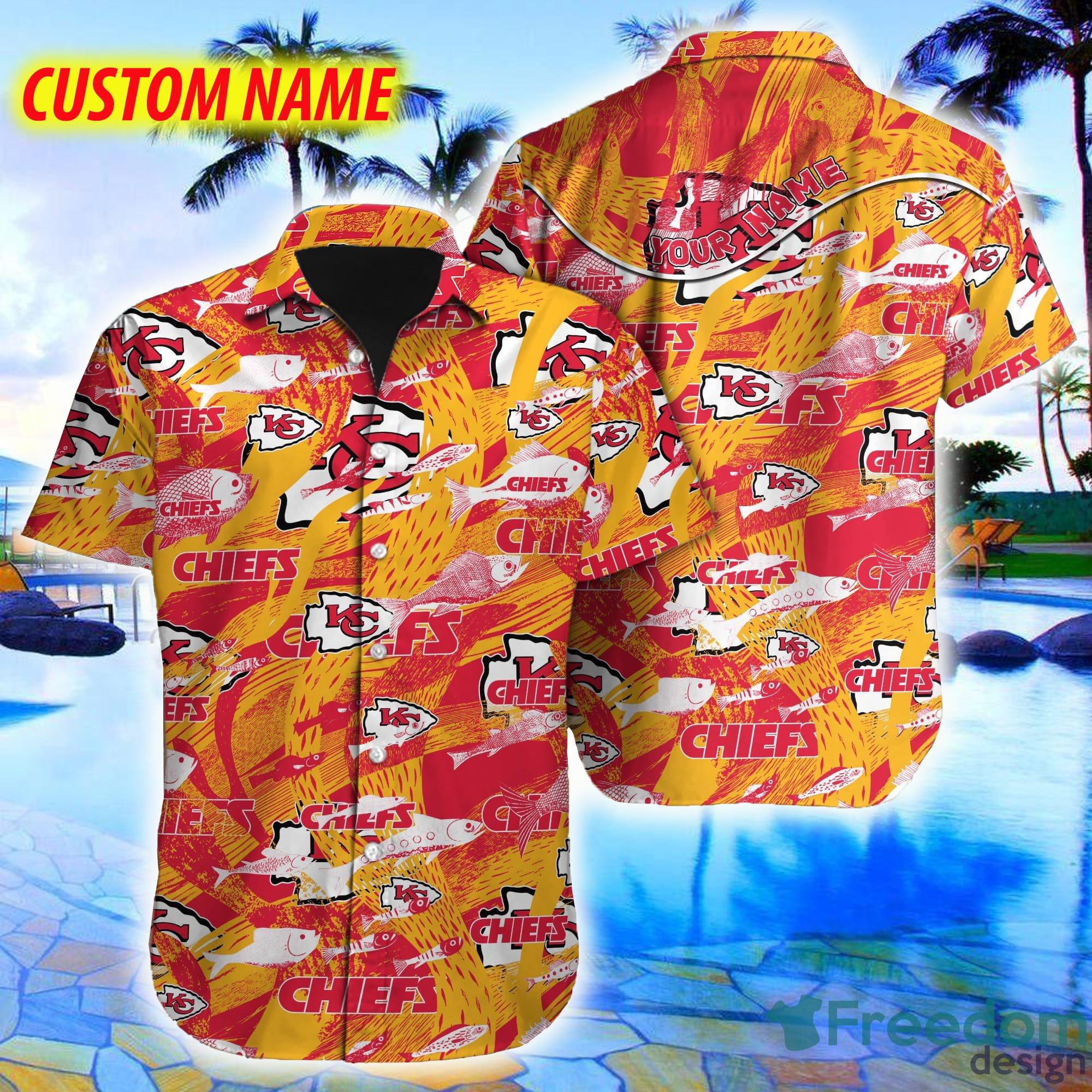 Kansas City Chiefs Custom Name NFL Hawaiian Shirt And Shorts Gift For Men  And Women Fans - Banantees