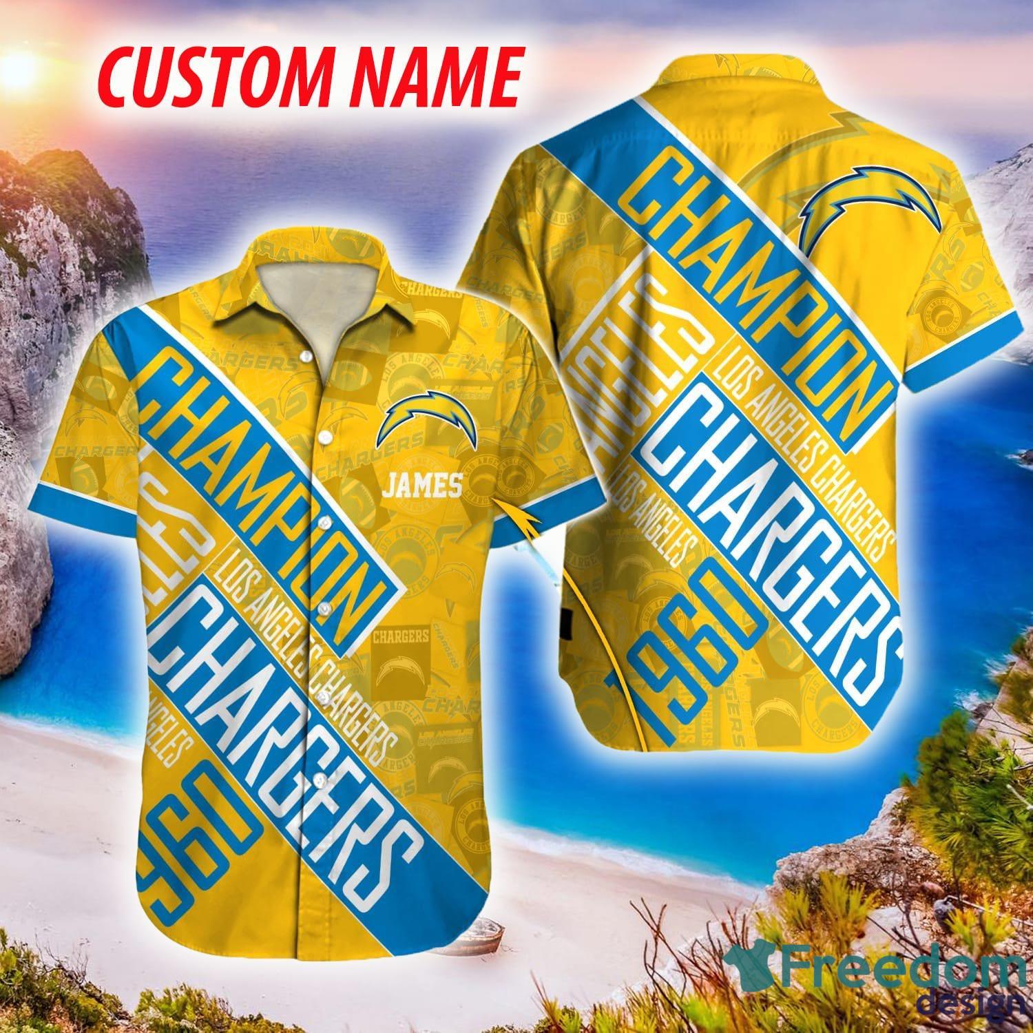 Custom Name Los Angeles Chargers NFL Champion Gift Fans Hawaiian