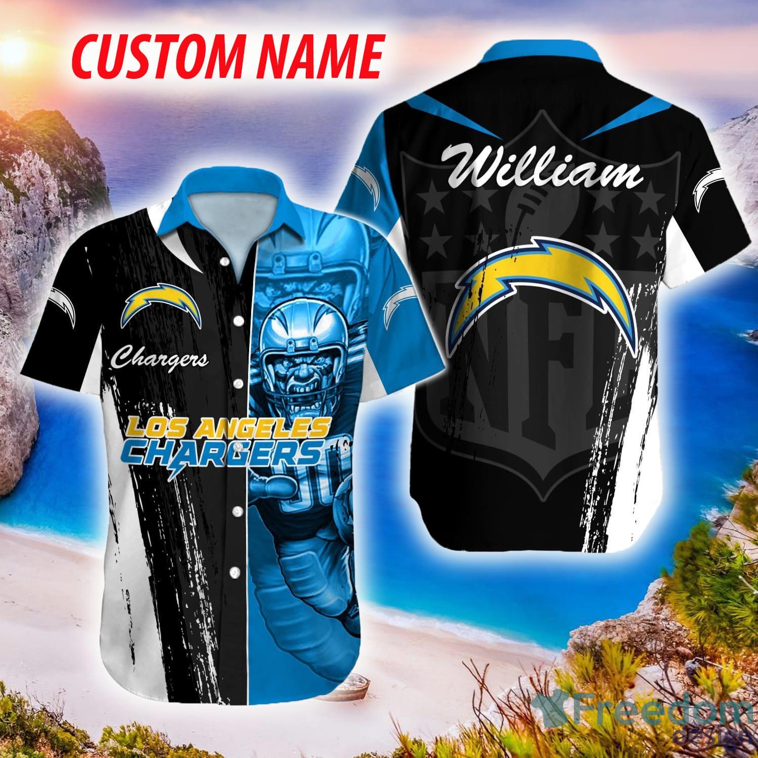 Custom Name Los Angeles Chargers NFL Logo Angry Hawaiian Shirt For Men And  Women Fans Gift - Freedomdesign