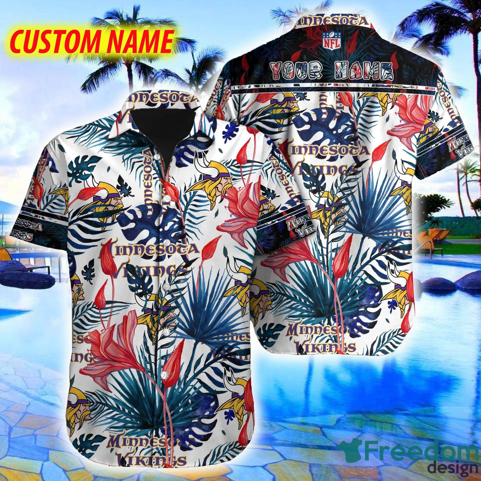 Personalize NFL Minnesota Vikings Polynesian Tattoo Design Hawaiian Shirt