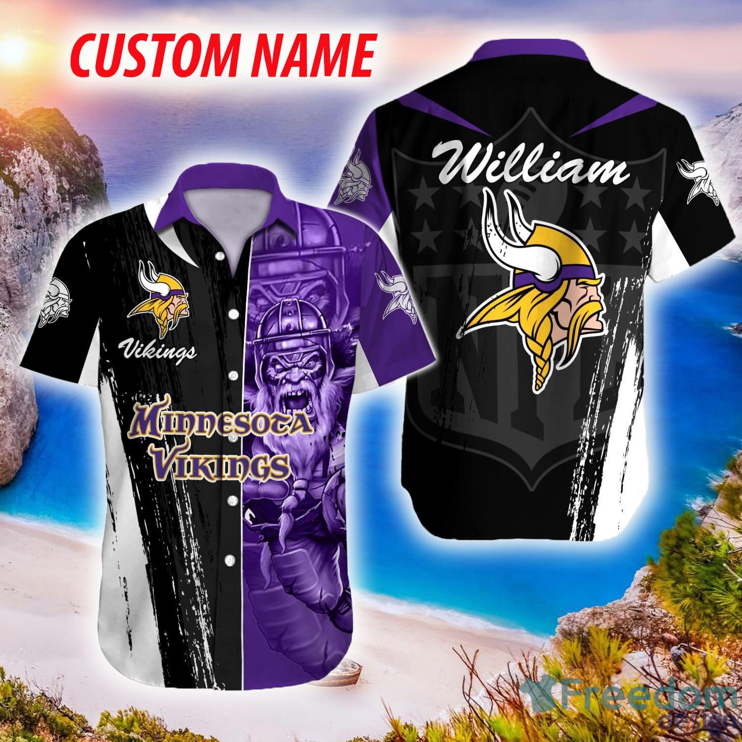 Minnesota Vikings Hawaiian Shirt NFL Football 3D Print Custom Name