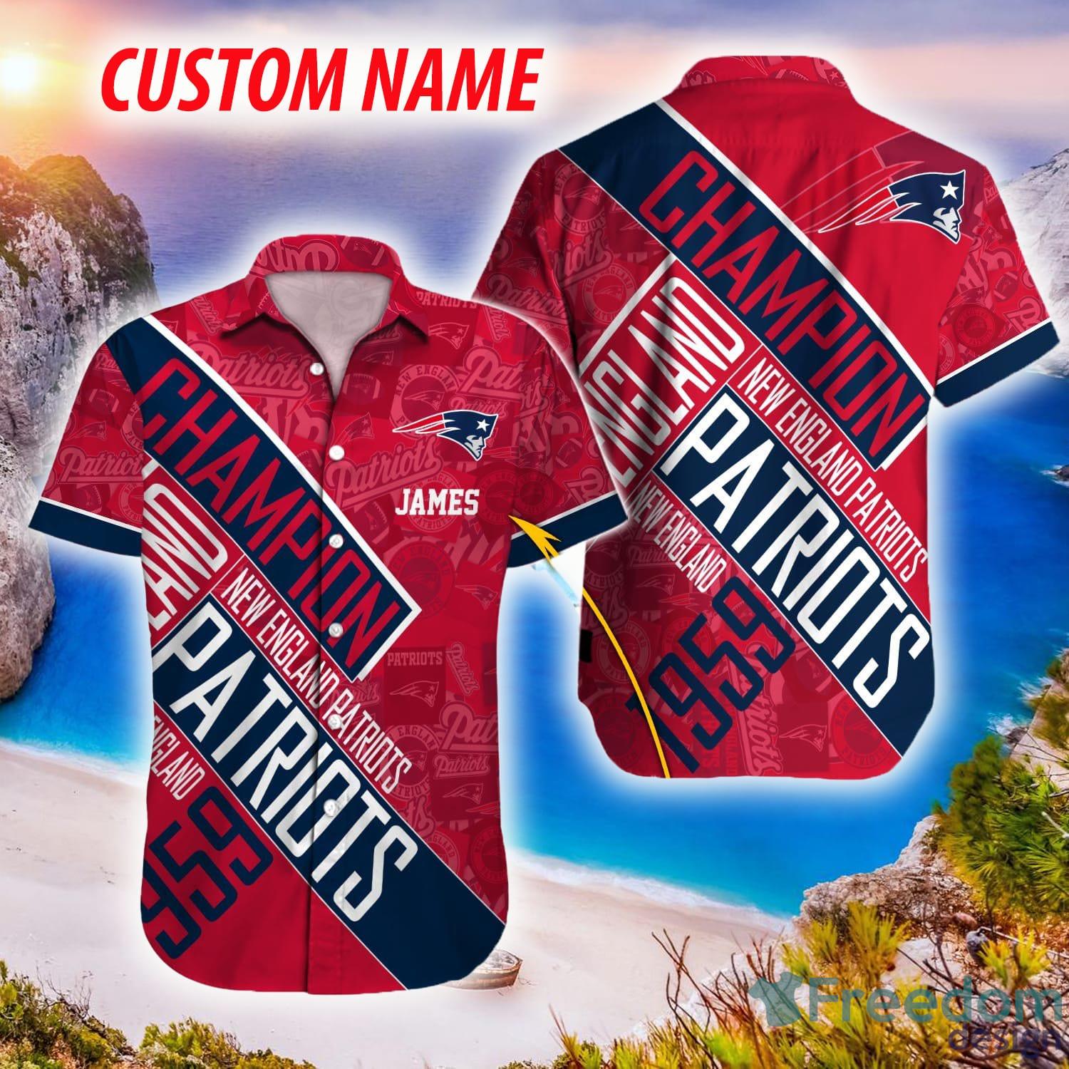 Custom Name New England Patriots NFL Champion Gift Fans Hawaiian Shirt For  Men And Women - Freedomdesign