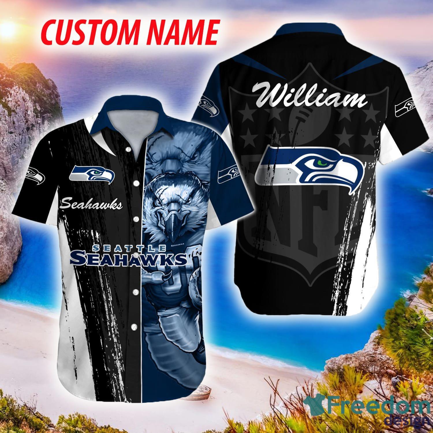 Seattle seahawks Custom Name NFL Hawaiian Shirt And Shorts Gift