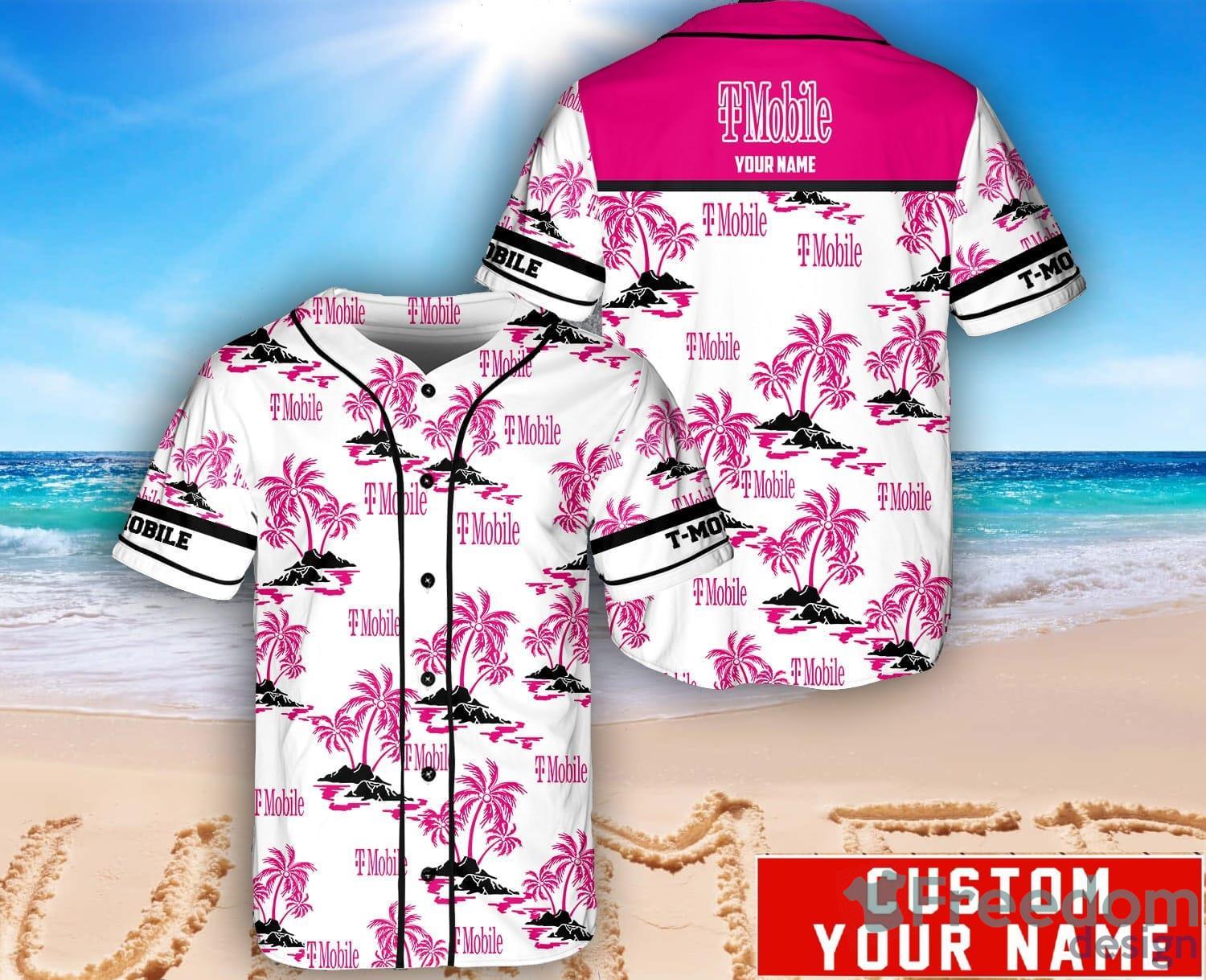 Custom 3D Pattern Baseball Jersey Black Black-Pink Design Tropical