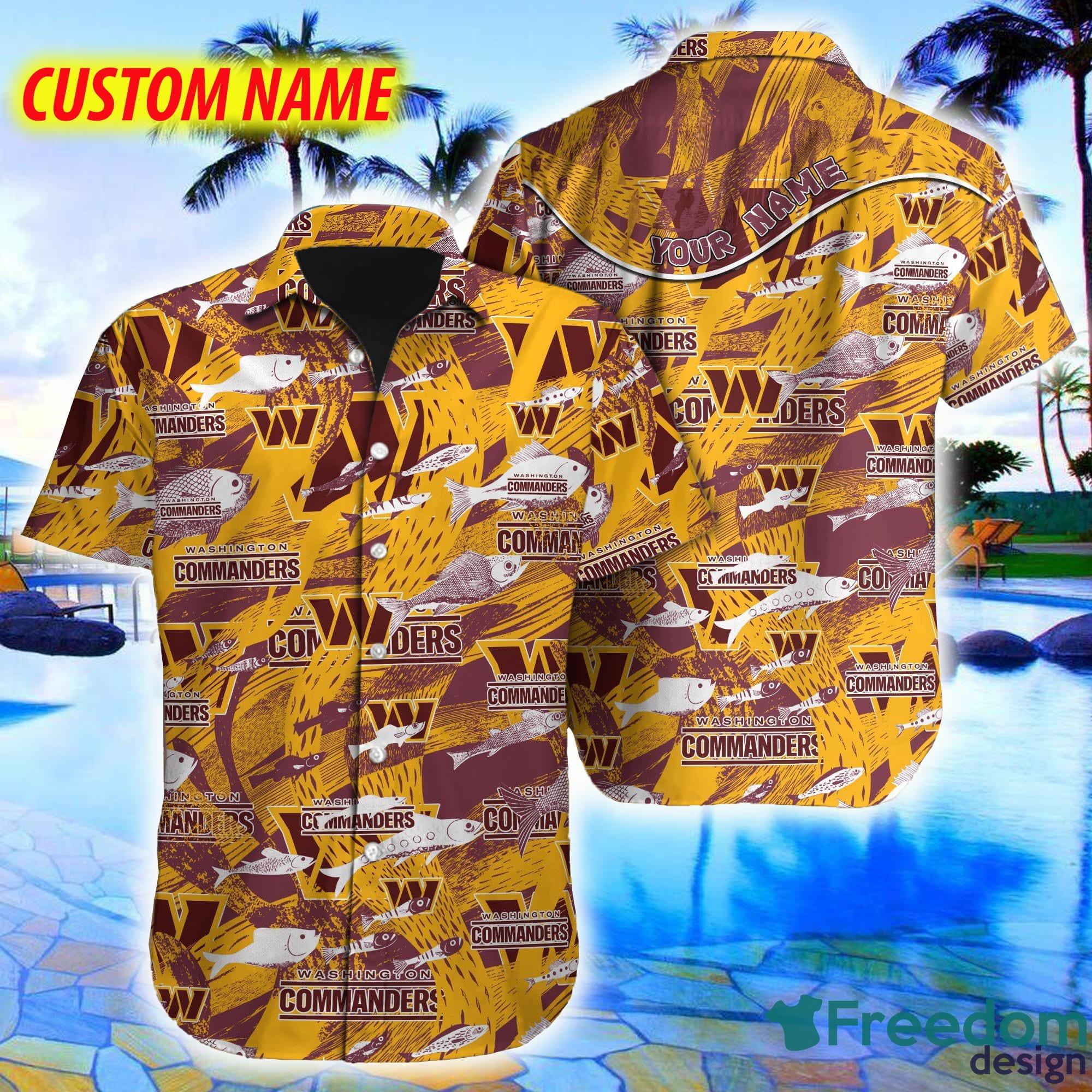 NEW NFL Washington Commanders Special Hawaiian Design Button Shirt Hoodie