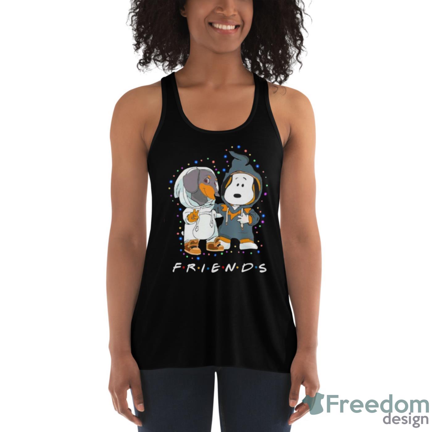 Cute Dachshund And Snoopy Friends Christmas Light Shirt - Womens Flowy Racerback Tank Cute Dachshund And Snoopy Friends Christmas Light Shirt - Womens Flowy Racerback Tank