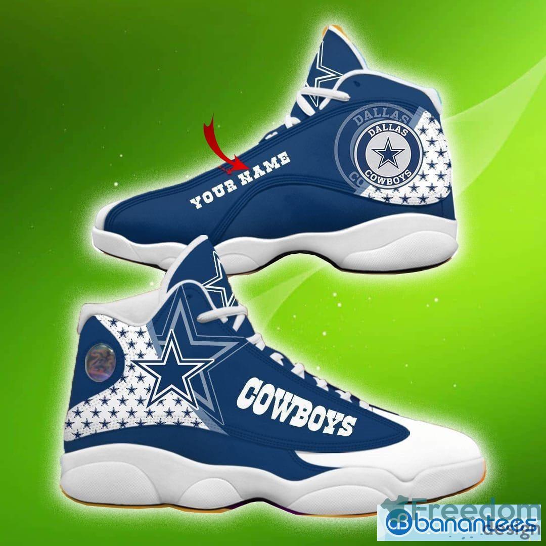 Dallas Cowboys Custom Name Air Jordan 13 Sneakers Stylish gifts for young  people