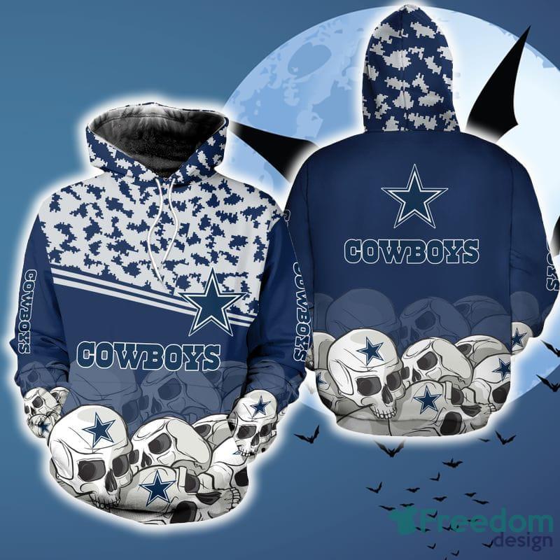 Dallas Cowboys Skull sweatshirt blanket for men - Dallas Cowboys Home