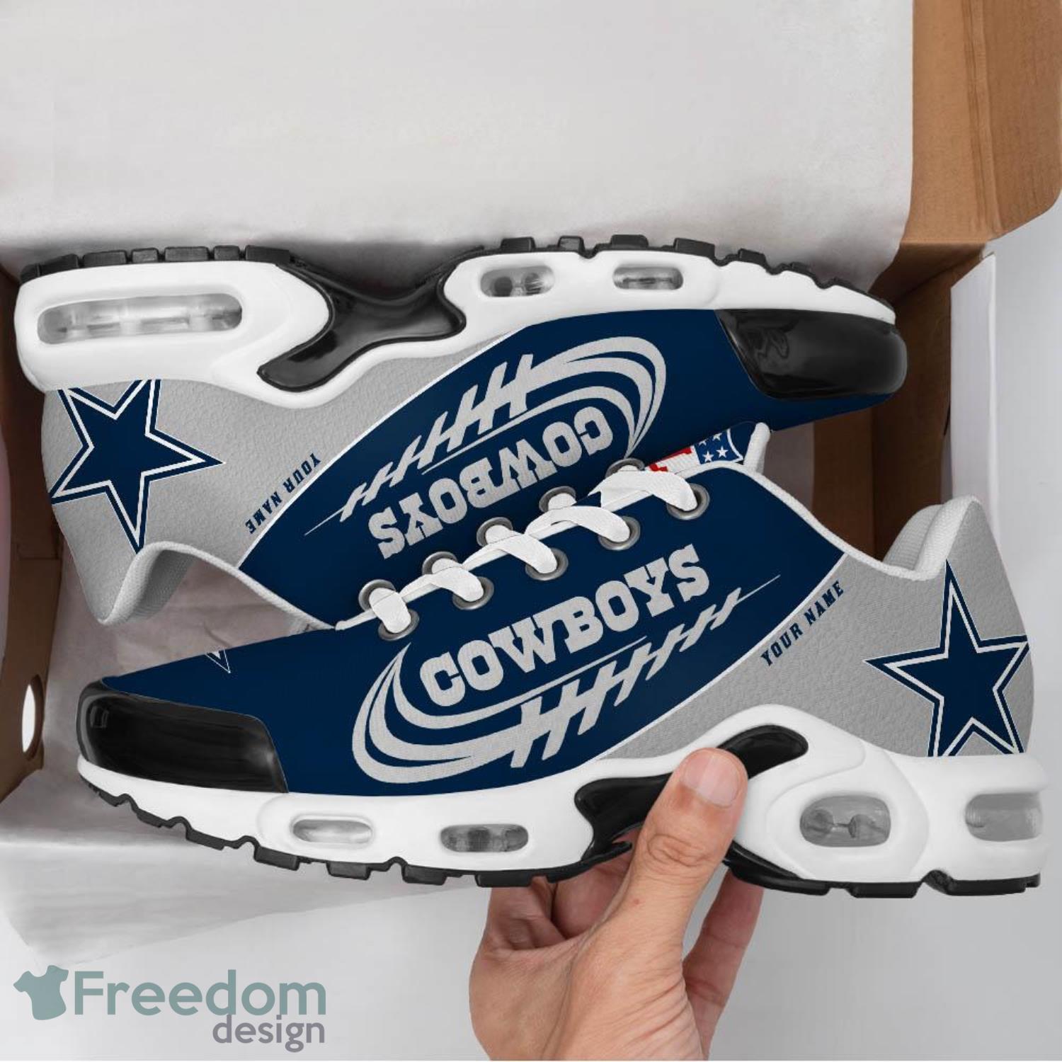 Dallas Cowboys Custom Name Air Cushion Sport Shoes For Fans Product Photo 2
