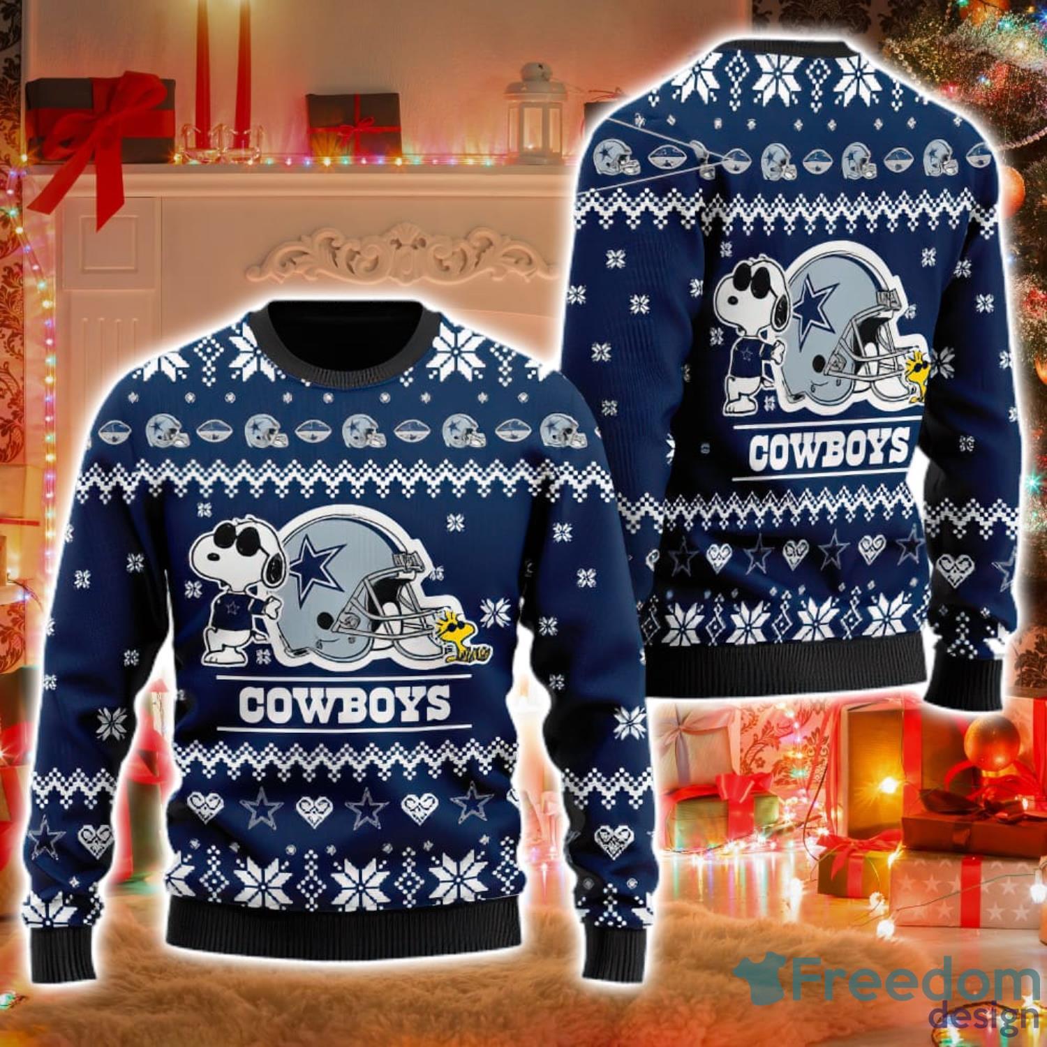 Dallas Cowboys Snoopy Custom Ugly Christmas Sweater, Cowboys NFL