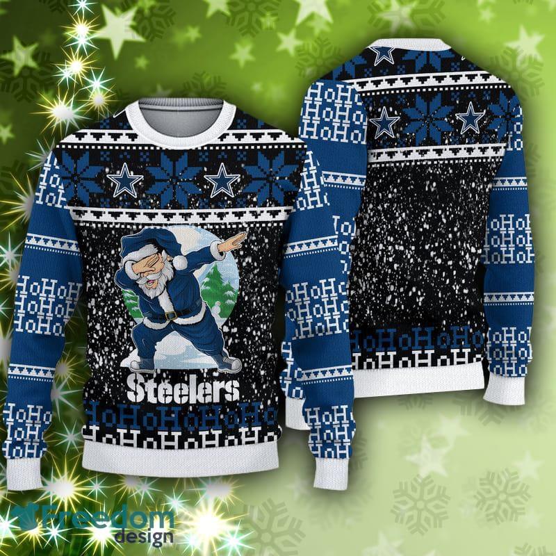 Dallas Cowboys Christmas Santa Claus Pattern Knitted Ugly Christmas Sweater  AOP Gift For Men And Women