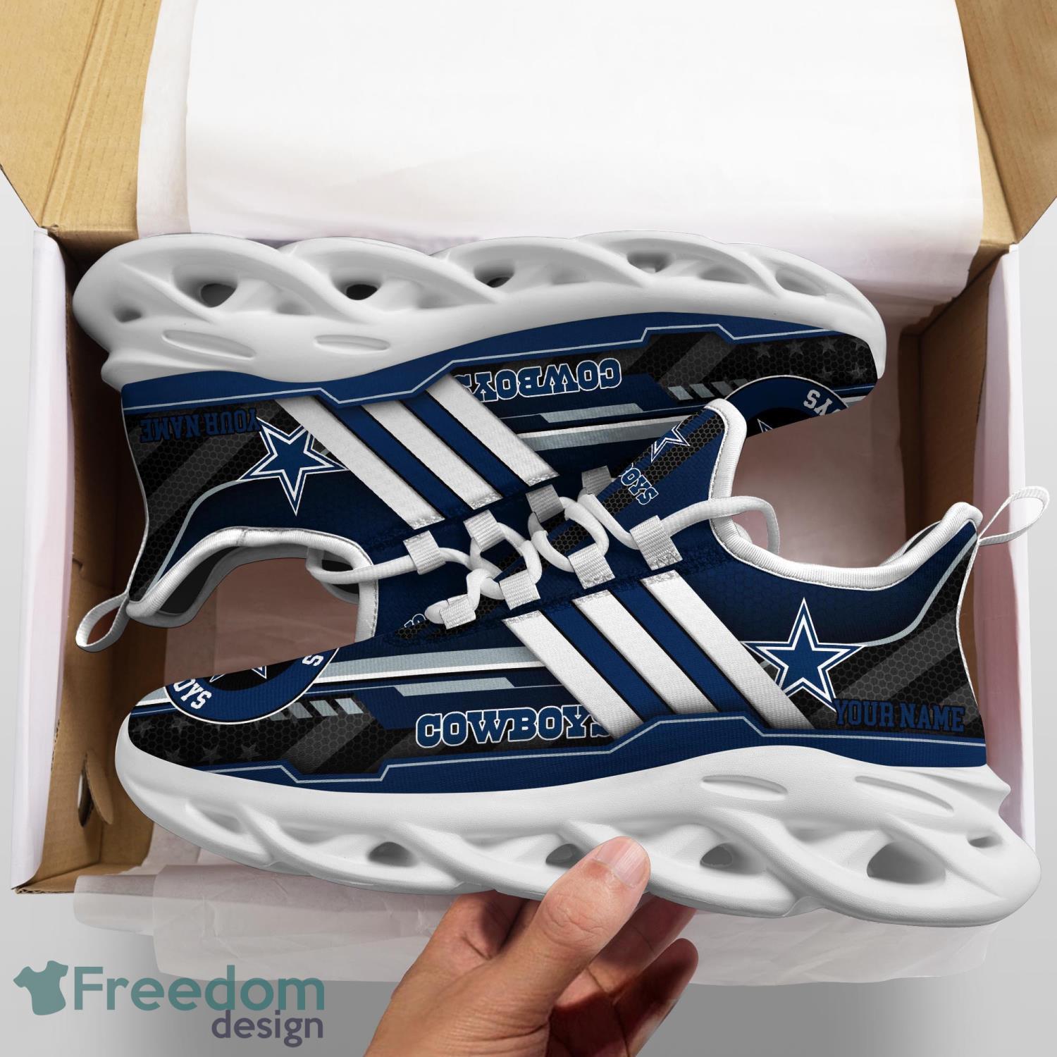 Dallas Cowboys NFL Striped Style Special Max Soul Shoes Running Sneakers  For Men And Women - YesItCustom