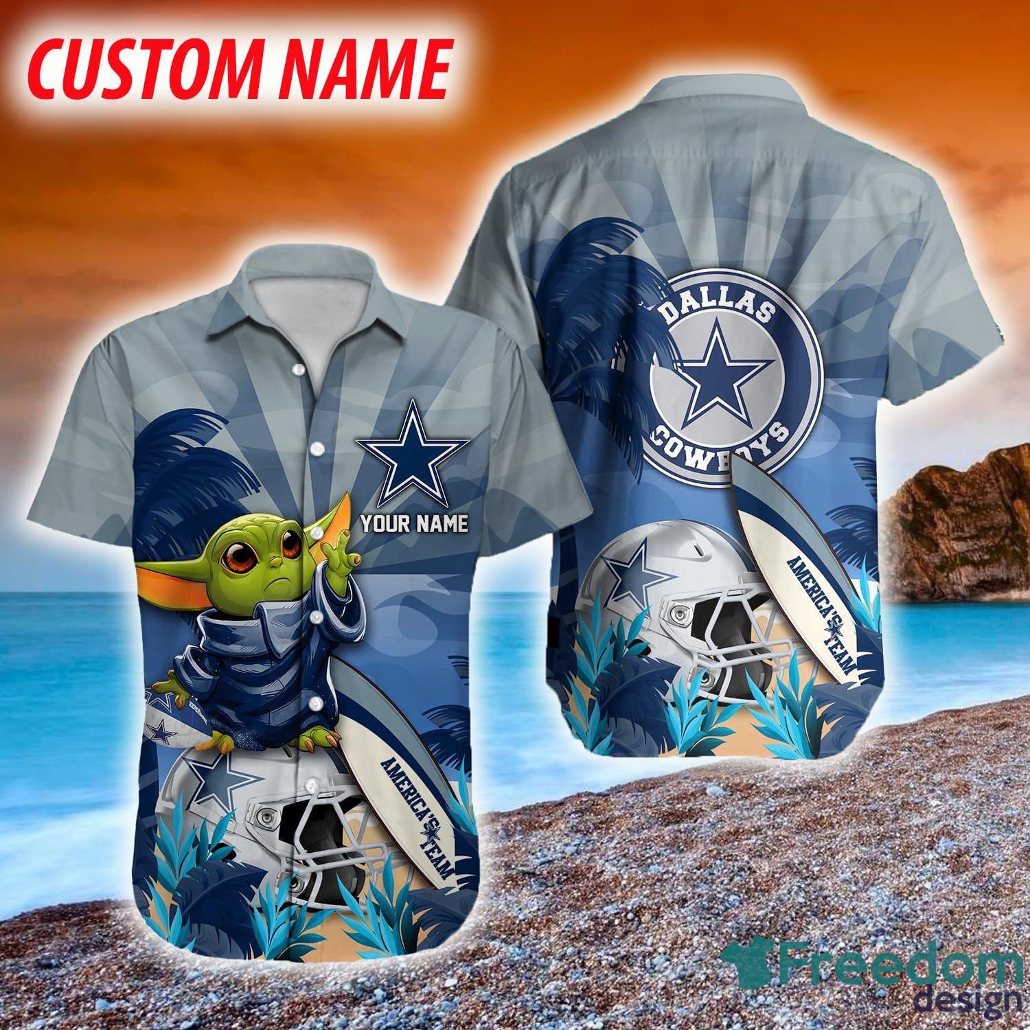 Dallas Cowboys NFL Team Logo Baby Yoda Hawaiian Shirt - Limotees