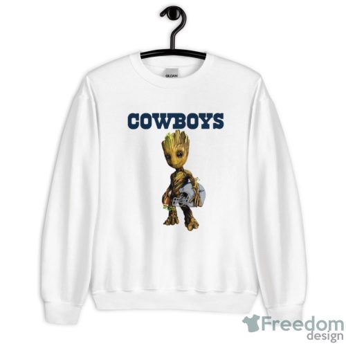 Dallas Cowboys NFL Football Groot Marvel Guardians Of The Galaxy T Shirt - Unisex Crewneck Sweatshirt