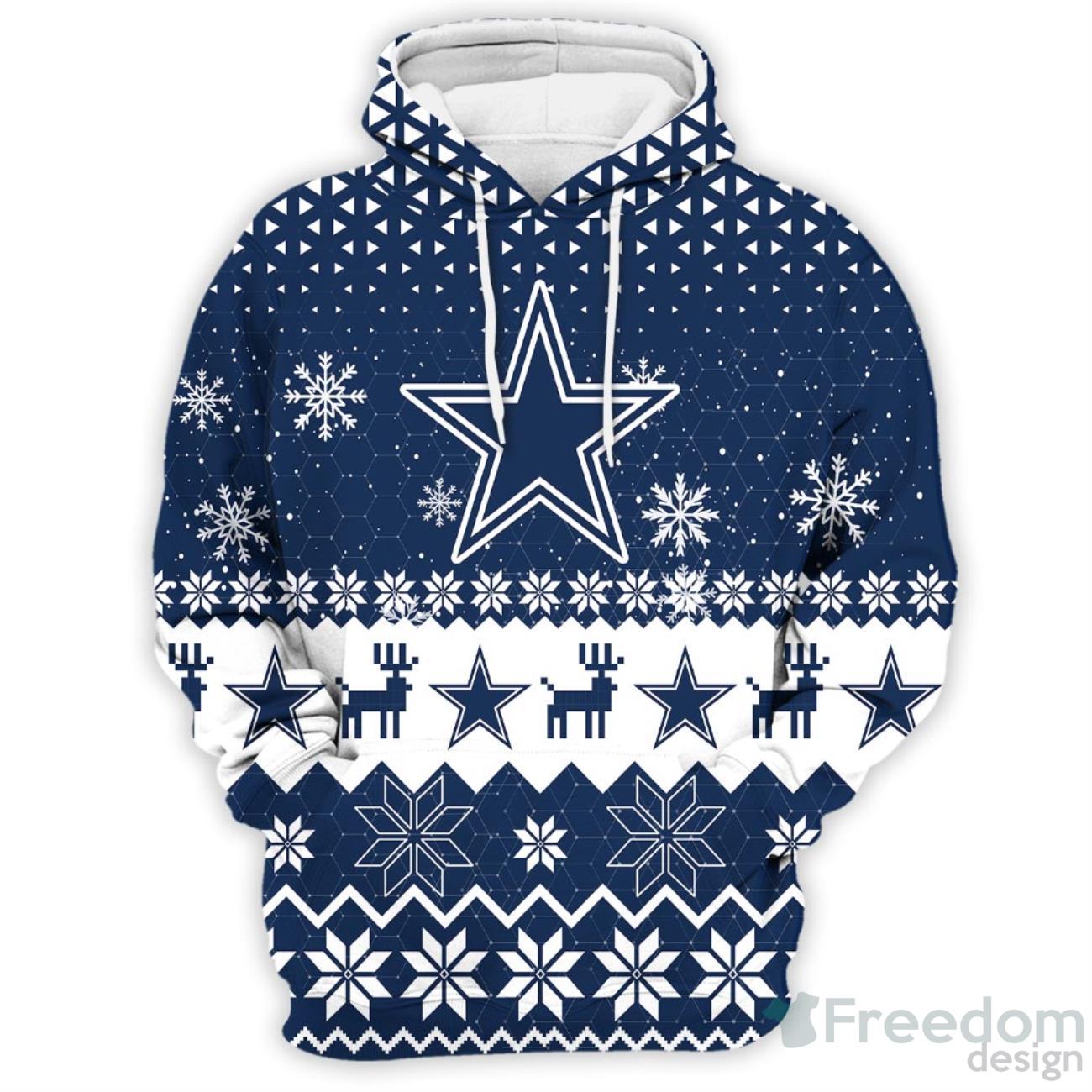 Dallas Cowboys White Blue 3D Hoodie All Over Print Dallas Cowboys