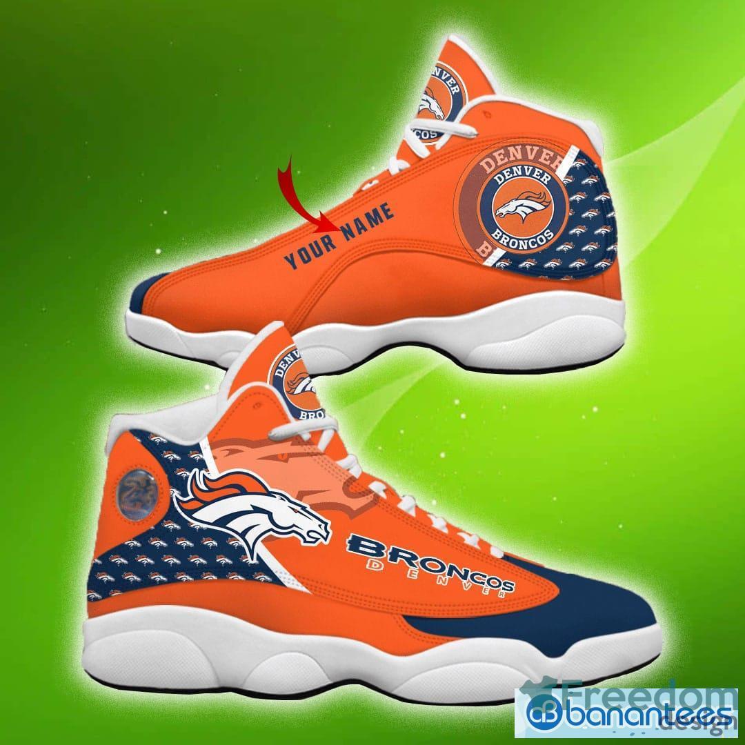 Denver Broncos Fans Custom Name Air Jordan 13 Sneaker Shoes