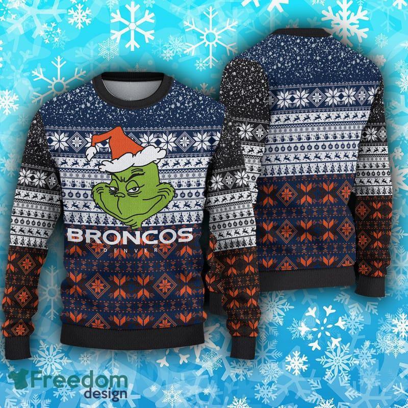 Denver Broncos Christmas Santa Claus Ugly Christmas Sweater - Freedomdesign