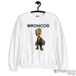 Denver Broncos NFL Football Groot Marvel Guardians Of The Galaxy T Shirt - Unisex Crewneck Sweatshirt