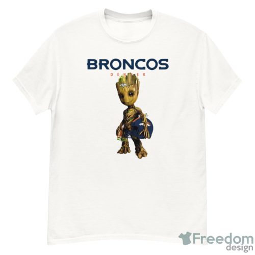 Denver Broncos NFL Football Groot Marvel Guardians Of The Galaxy T Shirt - G500 Men’s Classic T-Shirt