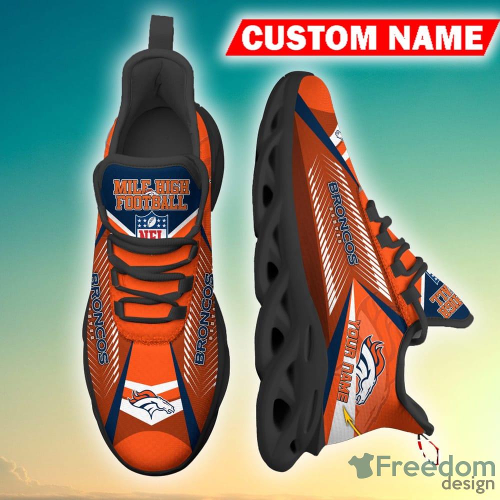 Denver Broncos NFL Max Soul Shoes Custom Name Tie Dye Running Sneakers  Gifts NFL Fans - YesItCustom