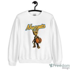 Denver Nuggets NBA Basketball Groot Marvel Guardians Of The Galaxy T Shirt - Unisex Crewneck Sweatshirt