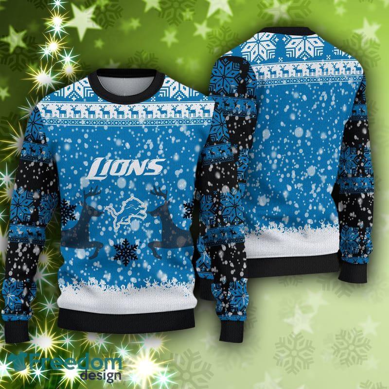 Detroit Lions Ugly Christmas Sweater Holiday Party Lions Fans - T