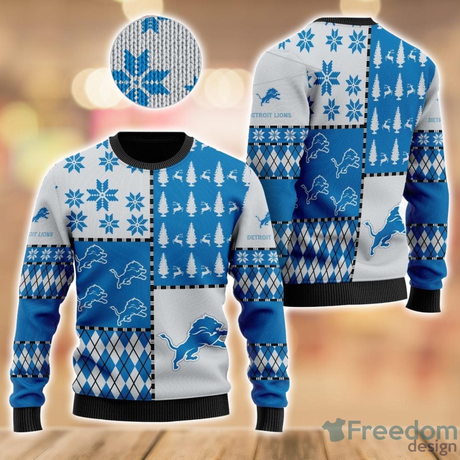 Detroit Lions 3D Printed Ugly Christmas Sweater