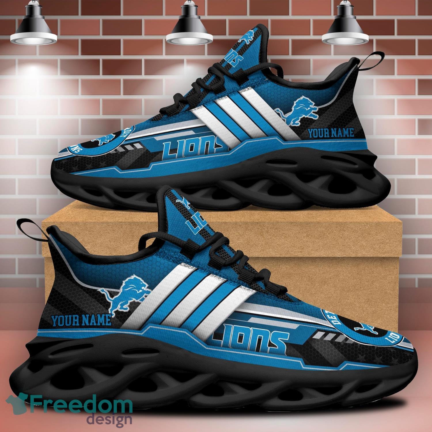 Detroit Lions Drip Logo NFL Max Soul Shoes Custom Name For Men And Women  Running Sneakers - Freedomdesign