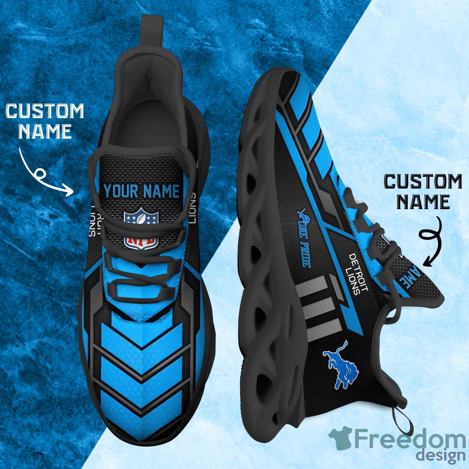 Detroit Lions Air Jordan Hightop Shoes Custom Name - Freedomdesign