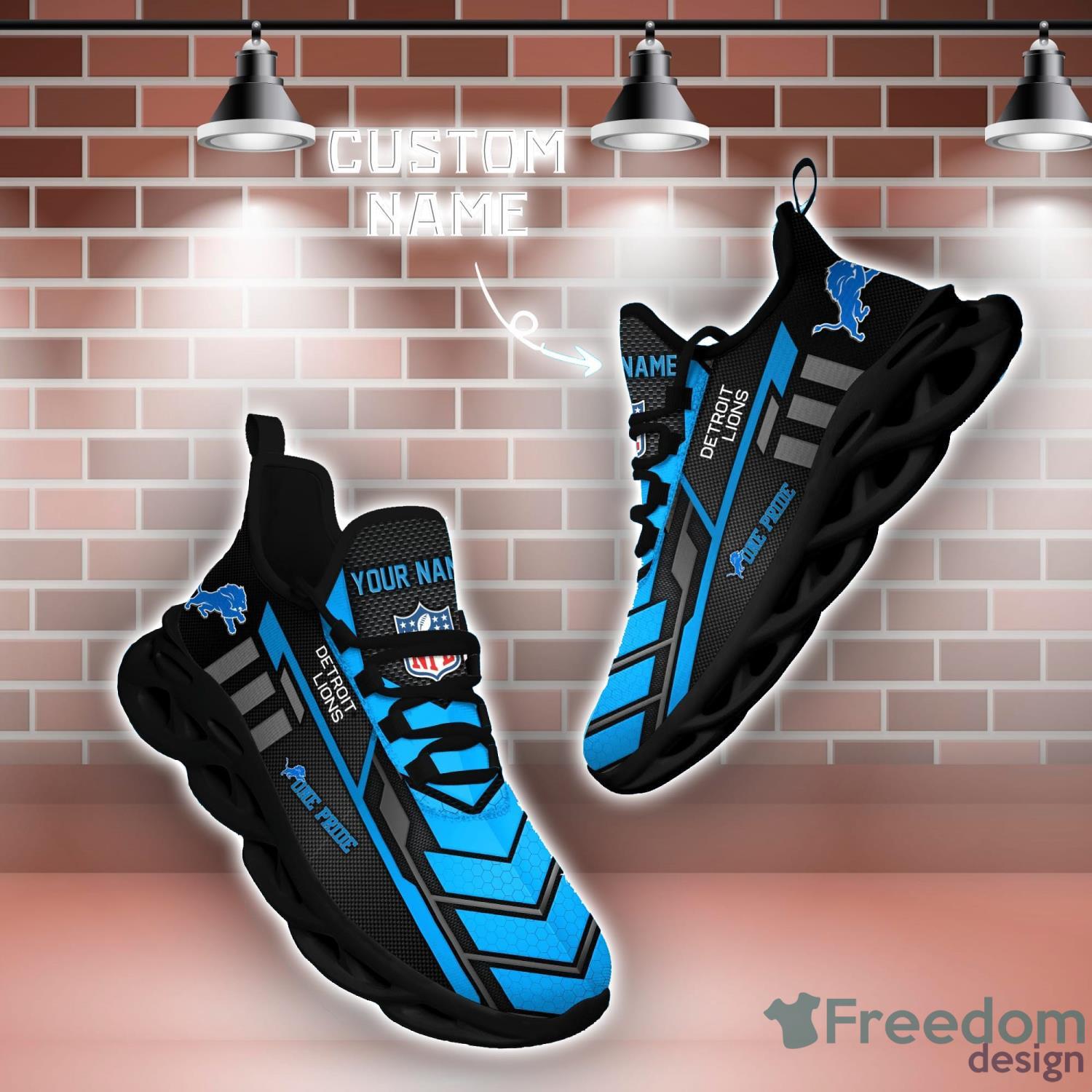 Detroit Lions NFL Max Soul Sneakers Running Shoes - Freedomdesign